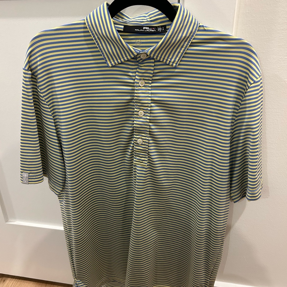 Ralph Lauren Men's Polo - Blue and Yellow Stripes